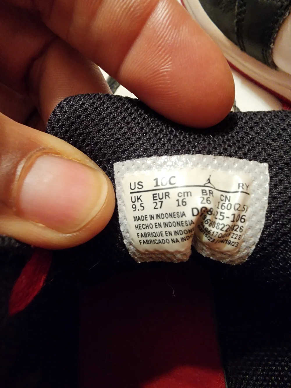 Jordan Kids Black White Red High-Top Sneakers
